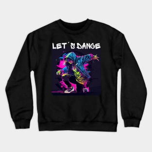 Woman In Graffiti Look Dancing In Disco 4 Crewneck Sweatshirt